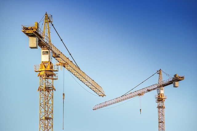 cranes at construction site